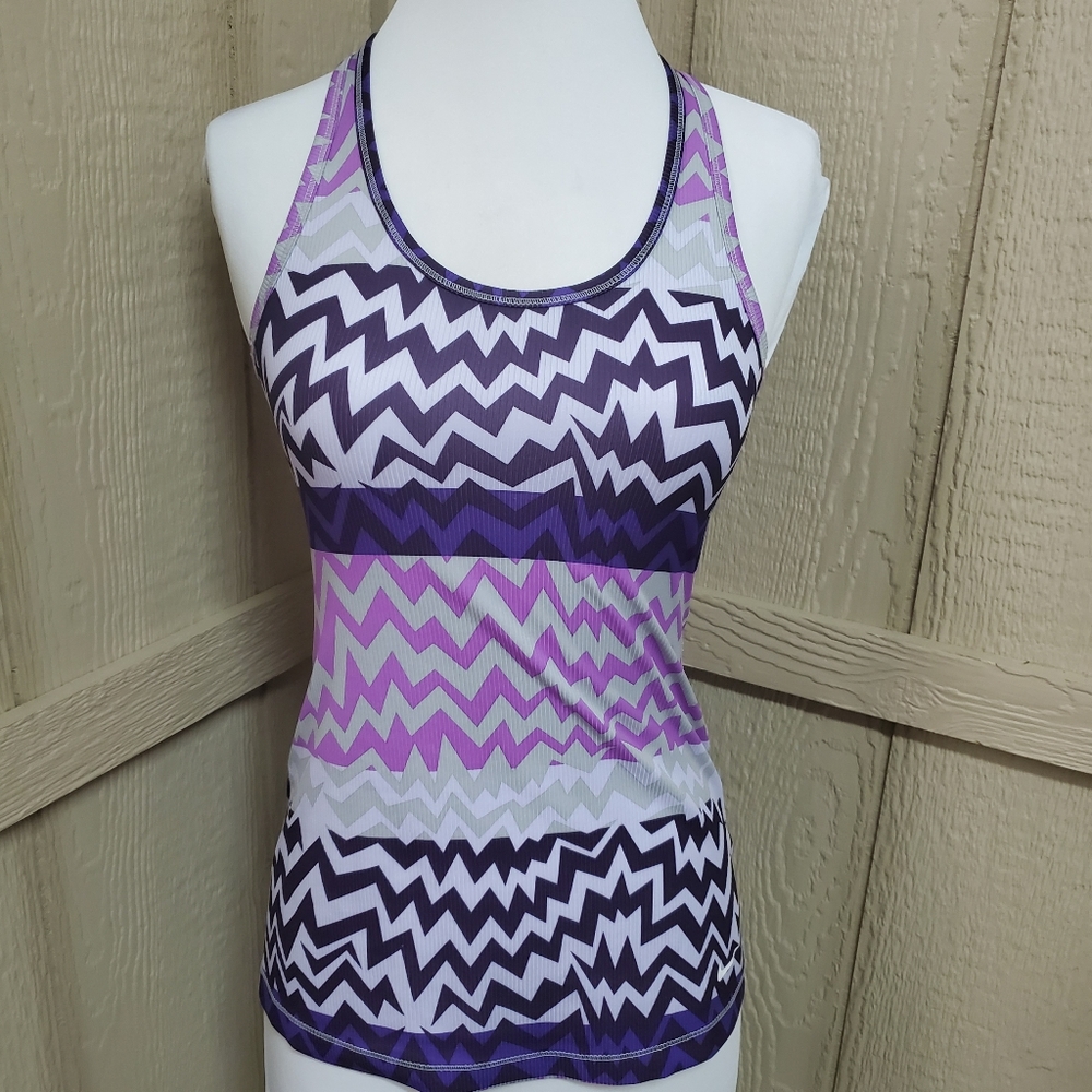 Nike Dri Fit Purple Zig Zag Racerback Tank Top